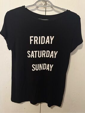 philosophy republic clothing Women's Friday Saturday Sunday Black Shirt Size S